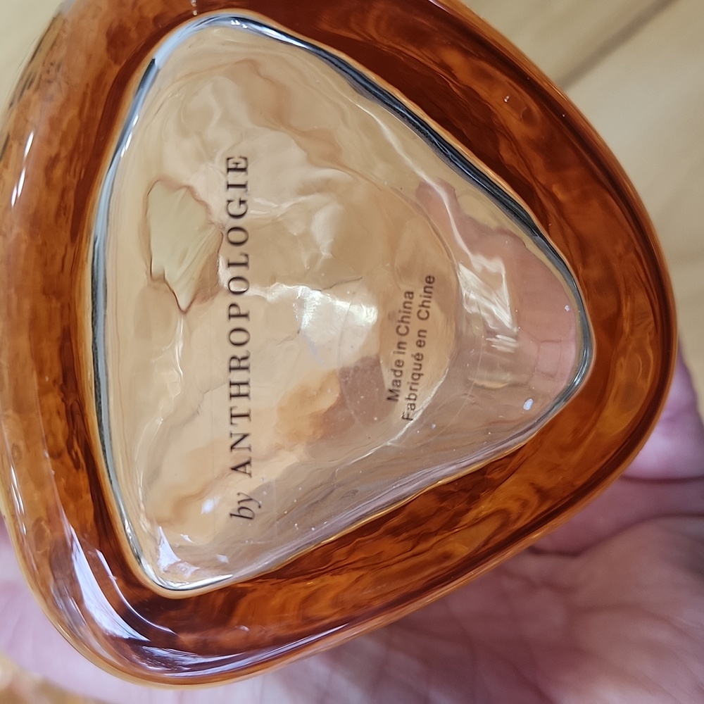 Anthropologie Zaza Decanter Hammered Glass Honey Luster - Picture 10 of 12